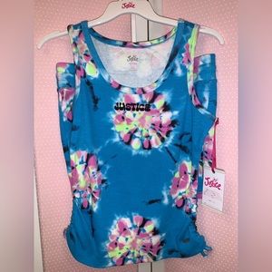 Girls size XL (16/18) two piece short set. Tie dye. Cinch waist on top.